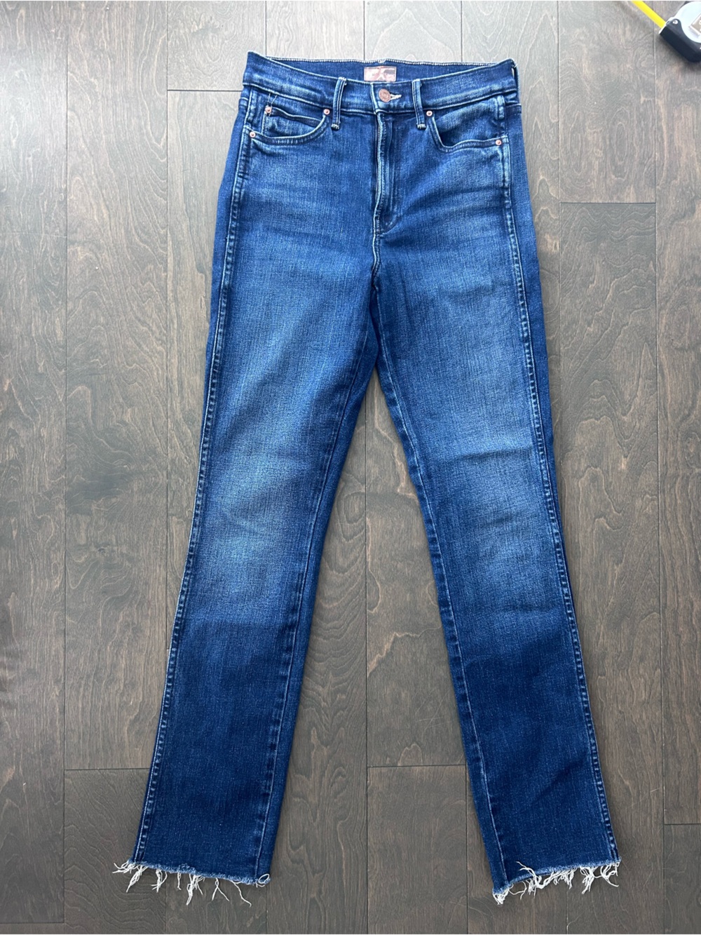 MOTHER High Waisted Rascal Sneak Fray Size 25